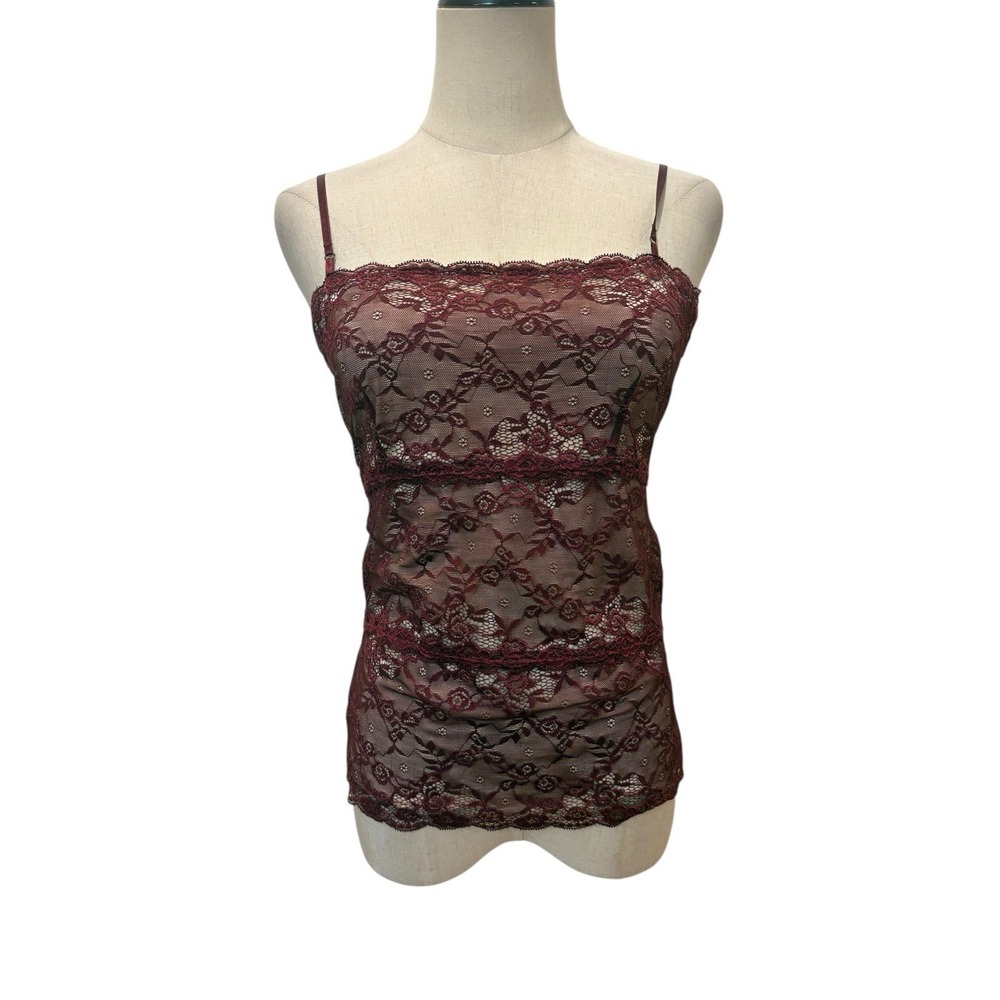 Vtg The Limited Lace Tank Top Camisole Sz S Burgundy Whimsigoth Grunge Fairy